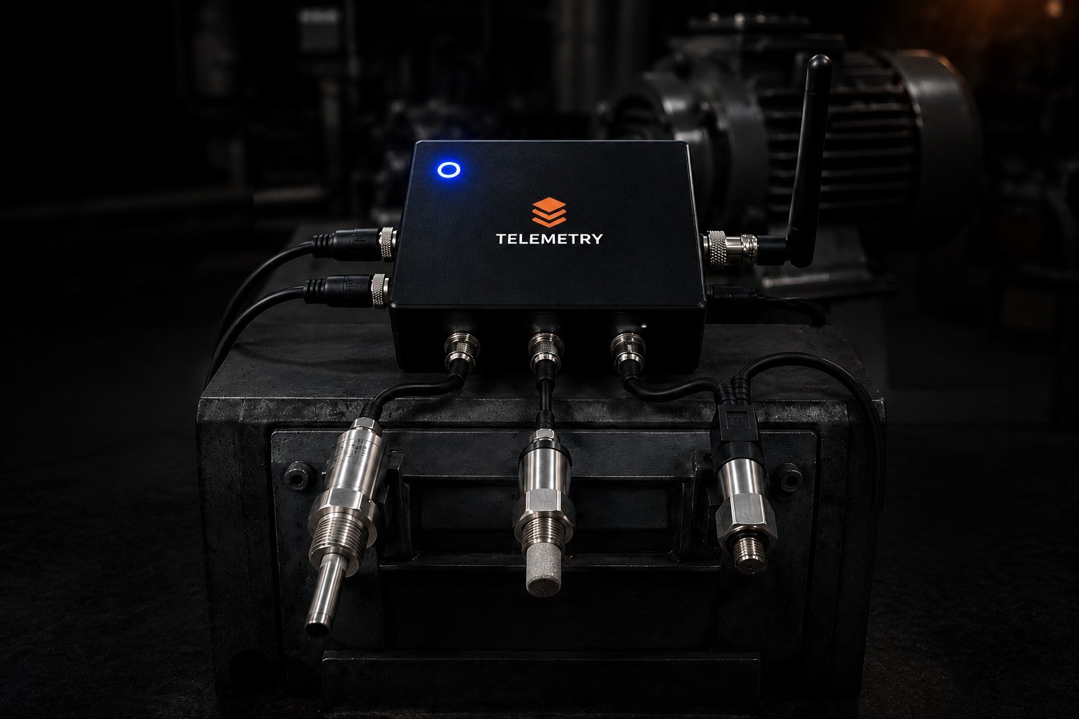 Módulo Telemetry instalado en motor industrial